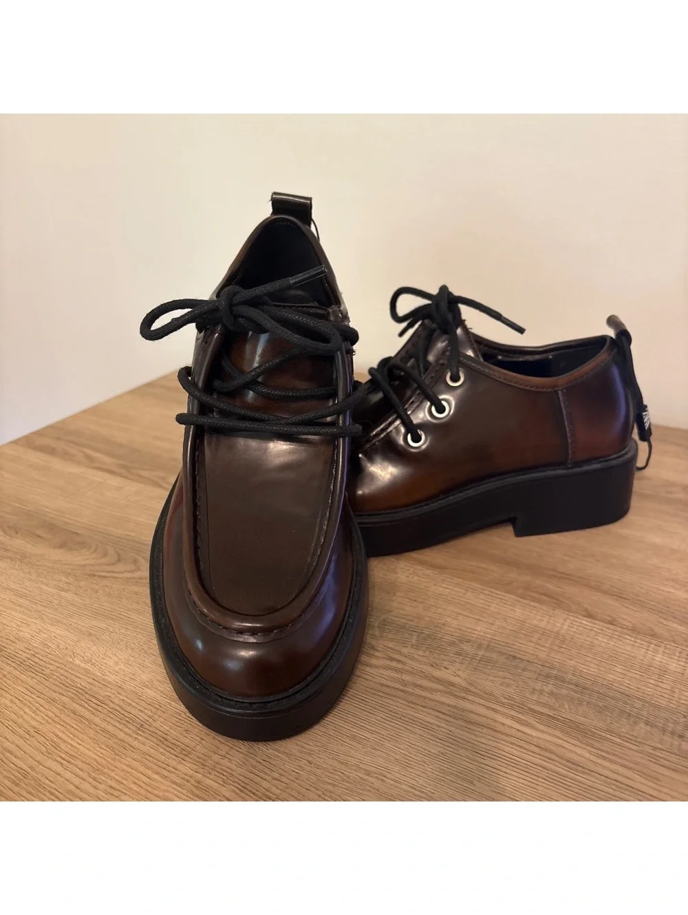 NEW Zara Brown Chunky platform loafers. UK 37/US 6.5